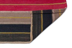 Girit Brown Striped Wool Handmade Area Rug 2'4" x 7'10"