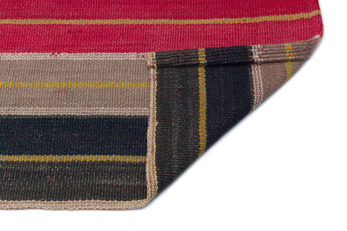 Girit Brown Striped Wool Handmade Area Rug 2'4" x 7'10"