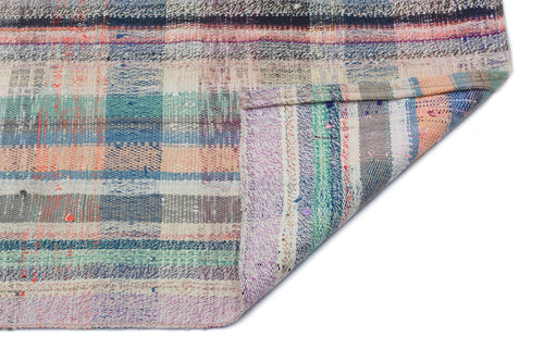 Girit Beige Striped Wool Handmade Area Rug 2'7" x 8'8"