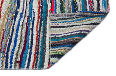 Girit Multy Striped Wool Handmade Area Rug 4'8" x 8'2"