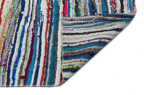 Girit Multy Striped Wool Handmade Area Rug 4'8" x 8'2"