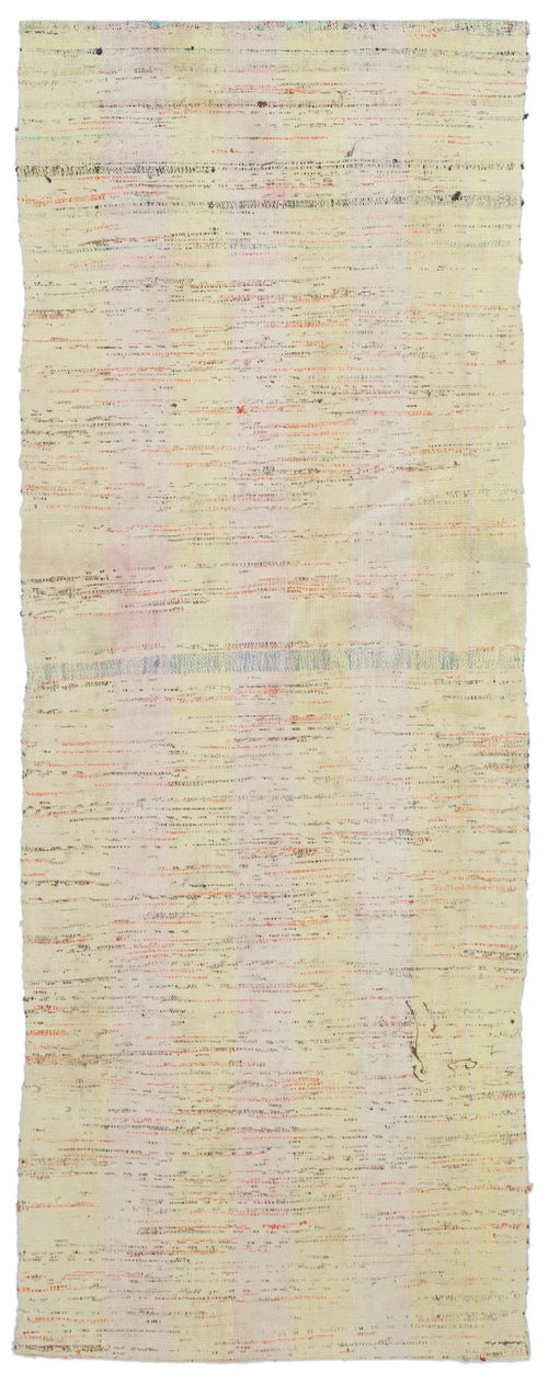 Girit 32484 Beige Striped Wool Handmade Area Rug 2'9" x 7'7"