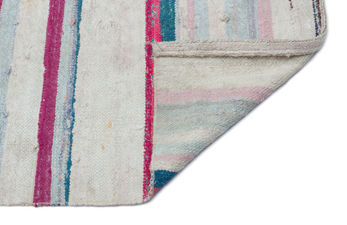 Girit Beige Striped Wool Handmade Area Rug 2'0" x 10'6"