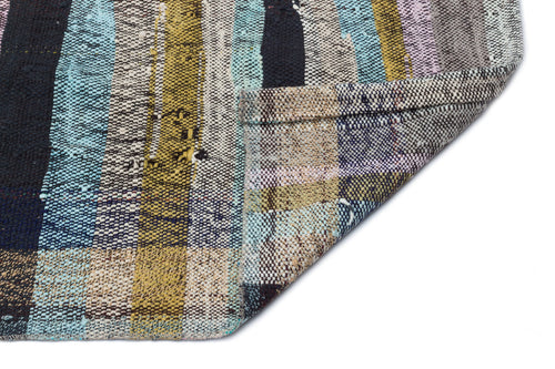 Girit Grey Striped Wool Handmade Area Rug 3'3" x 10'3"