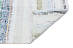 Girit Beige Striped Wool Handmade Area Rug 2'6" x 7'1"