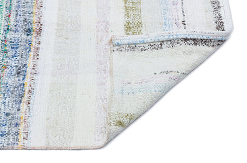 Girit Beige Striped Wool Handmade Area Rug 2'6" x 7'1"