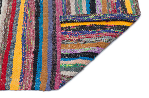 Girit Multy Striped Wool Handmade Area Rug 3'10" x 8'0"