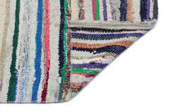 Girit Beige Striped Wool Handmade Area Rug 3'6" x 8'3"