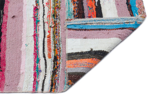 Girit Beige Striped Wool Handmade Area Rug 3'7" x 9'3"