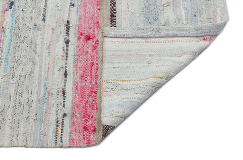 Girit 32538 Beige Striped Wool Handmade Area Rug 4'7" x 9'2"