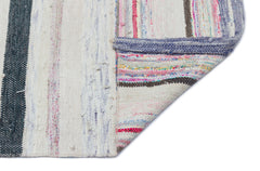 Girit Beige Striped Wool Handmade Area Rug 2'3" x 7'5"