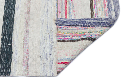 Girit Beige Striped Wool Handmade Area Rug 2'3" x 7'5"