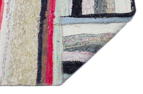 Girit Beige Striped Wool Handmade Area Rug 3'1" x 10'0"