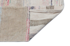 Girit Beige Striped Wool Handmade Area Rug 5'11" x 9'5"