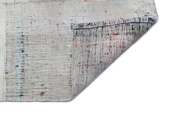 Girit Grey Striped Wool Handmade Area Rug 3'4" x 11'9"