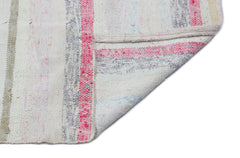 Girit Beige Striped Wool Handmade Area Rug 5'0" x 11'4"