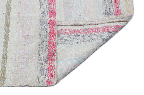 Girit Beige Striped Wool Handmade Area Rug 5'0" x 11'4"