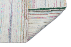 Girit Beige Striped Wool Handmade Area Rug 5'5" x 8'6"