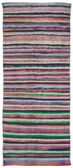 Girit Multy Striped Wool Handmade Area Rug 3'10" x 8'10"