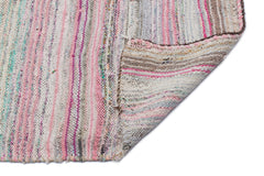 Girit Beige Striped Wool Handmade Area Rug 5'9" x 8'11"