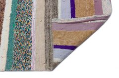 Girit Beige Striped Wool Handmade Area Rug 4'3" x 11'4"