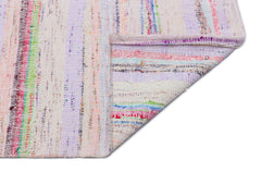 Girit Beige Striped Wool Handmade Area Rug 4'8" x 6'9"