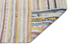 Girit Beige Striped Wool Handmade Area Rug 3'10" x 8'1"