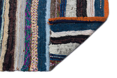 Girit Beige Striped Wool Handmade Area Rug 5'3" x 8'2"