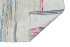 Girit Beige Striped Wool Handmade Area Rug 2'4" x 7'1"