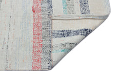 Girit Beige Striped Wool Handmade Area Rug 3'7" x 9'3"