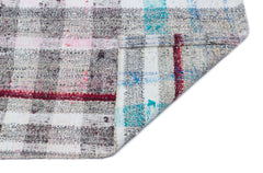 Girit Grey Striped Wool Handmade Area Rug 2'4" x 7'4"