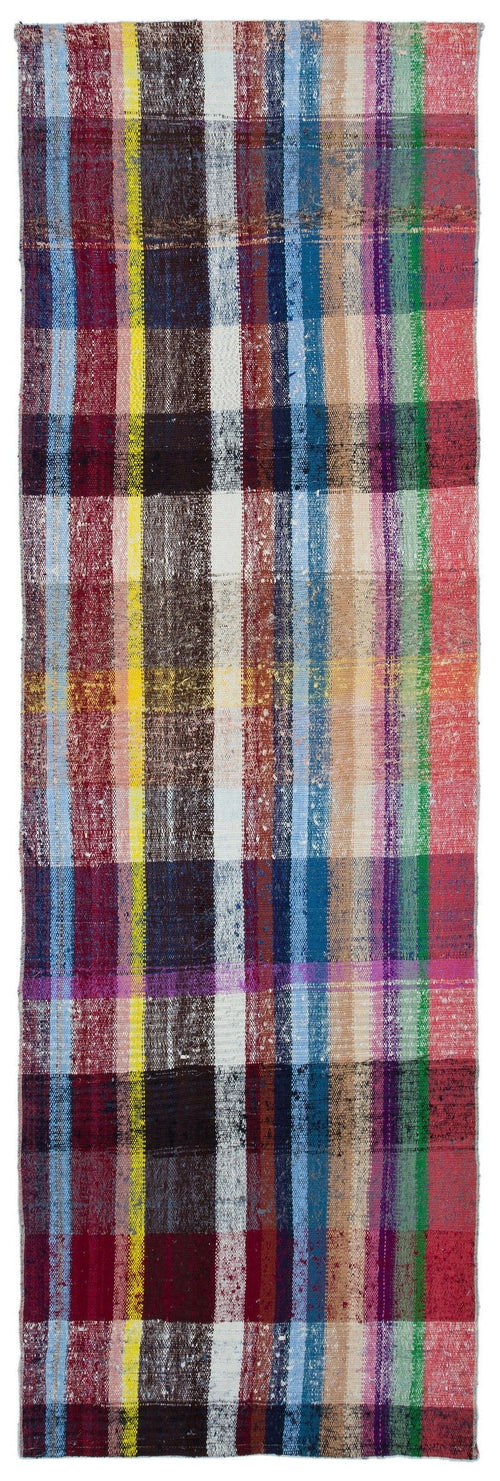 Girit Multy Striped Wool Handmade Area Rug 2'11" x 9'5"