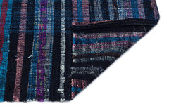 Girit Blue Striped Wool Handmade Area Rug 3'1" x 7'10"