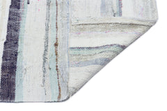 Girit Beige Striped Wool Handmade Area Rug 5'10" x 8'5"