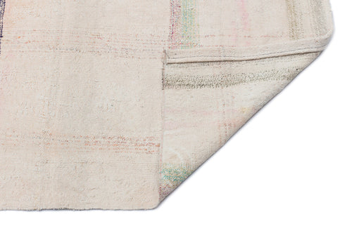 Girit Beige Striped Wool Handmade Area Rug 5'2" x 8'5"