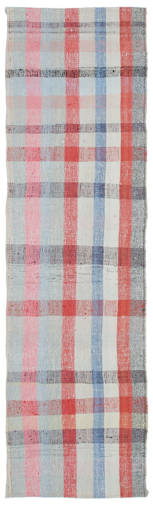 Girit Beige Striped Wool Handmade Area Rug 2'4" x 8'2"