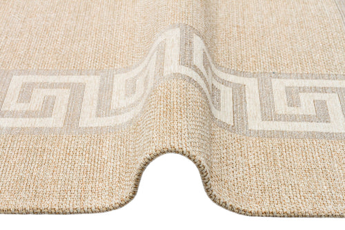 Cotton Kilim Rug – Beige Geometric Woven Flatweave Area Rug Non Slip