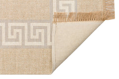 Cotton Kilim Rug – Beige Geometric Woven Flatweave Area Rug Non Slip