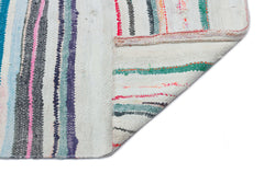 Girit Beige Striped Wool Handmade Area Rug 5'6" x 9'5"