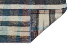 Girit Beige Striped Wool Handmade Area Rug 1'10" x 7'7"