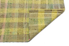 Girit Yellow Striped Wool Handmade Area Rug 3'11" x 10'8"