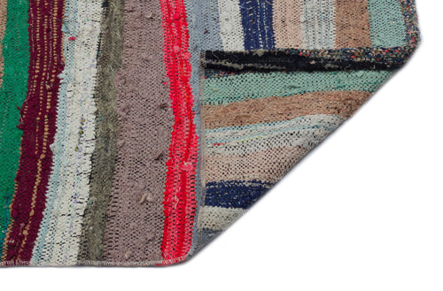 Girit Beige Striped Wool Handmade Area Rug 3'8" x 10'8"