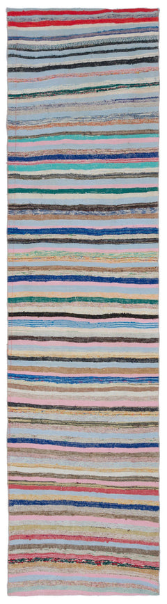 Girit Beige Striped Wool Handmade Area Rug 5'7" x 8'2"