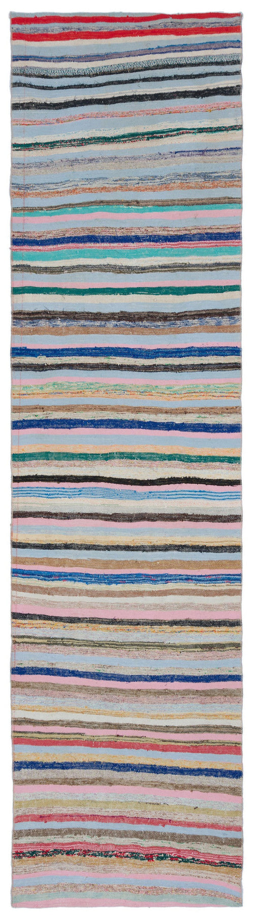 Girit Beige Striped Wool Handmade Area Rug 5'7" x 8'2"