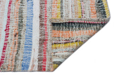 Girit Beige Striped Wool Handmade Area Rug 5'10" x 14'1"