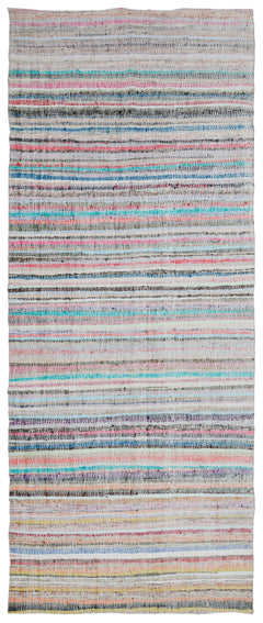 Girit Beige Striped Wool Handmade Area Rug 5'10" x 14'1"