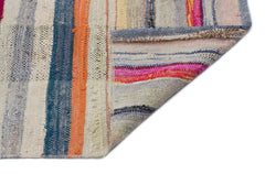 Girit Beige Striped Wool Handmade Area Rug 5'4" x 13'6"