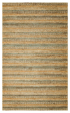 Handmade Jute Rug – Beige Striped Natural Jute Carpet with Soft Texture