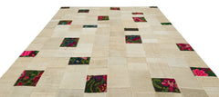 Teselya 32944 Beige Patchwork Wool Handmade Area Rug 9'2" x 11'10"