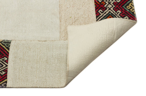 Teselya 32945 Beige Patchwork Wool Handmade Area Rug 9'2" x 11'10"